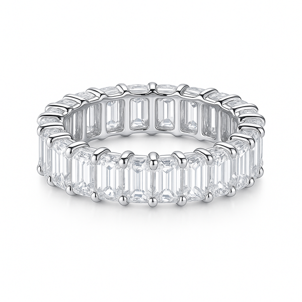 Prism Curve Band | Total 5.10CT Natural | 18K White Gold