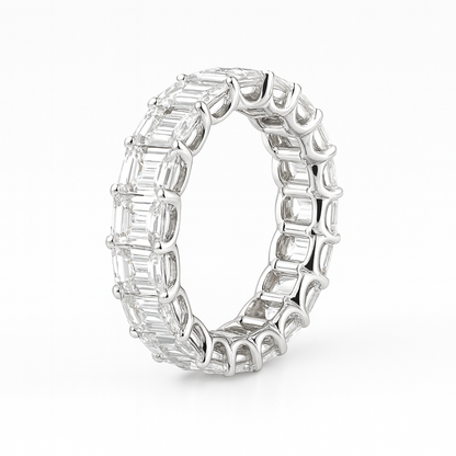 Prism Curve Band | Total 5.10CT Natural | 18K White Gold