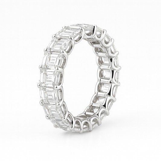 Prism Curve Band | Total 5.10CT Natural | 18K White Gold