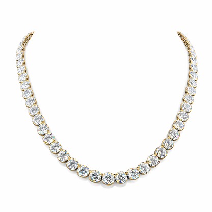 ABSOLUTE  | 71.99  Ct Round Diamond Tennis Necklace in 14K White - Lab Grown Diamonds