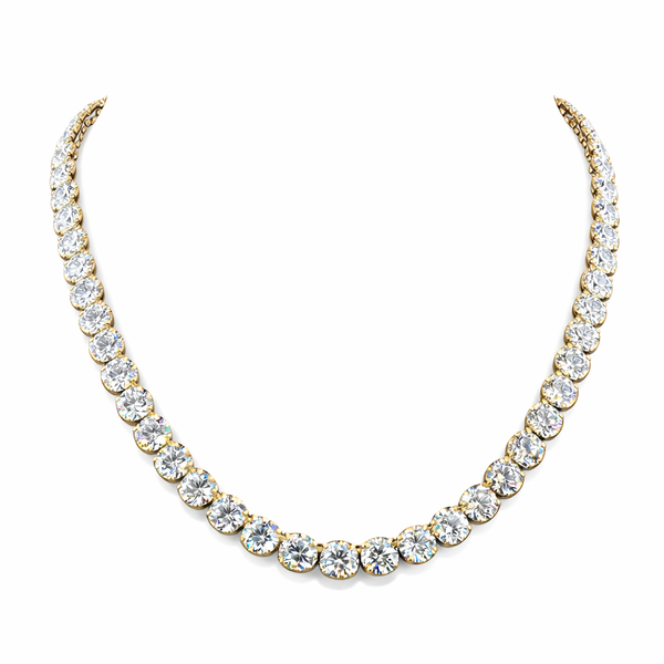 ABSOLUTE  | 71.99  Ct Round Diamond Tennis Necklace in 14K White - Lab Grown Diamonds