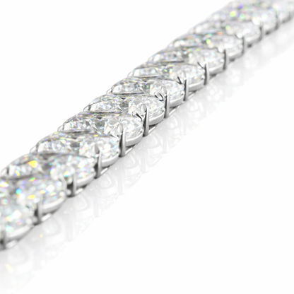 71.99 cts round shape diamond tennis necklace crafted in 14K white gold