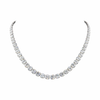 71.99 Cts 14K WHITE GOLD Round Shape Tennis Necklace