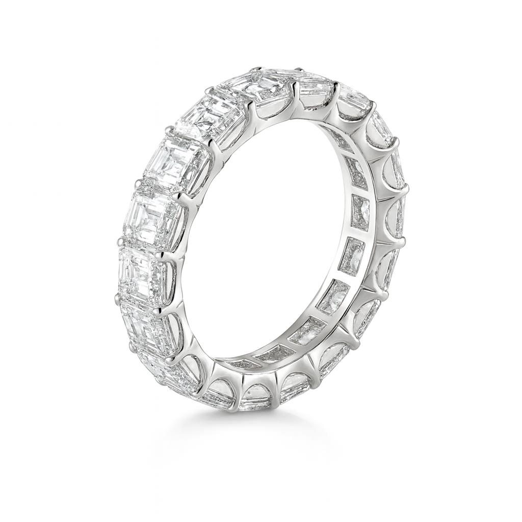 gleam arc band | total 6.02ct natural | 18k white gold