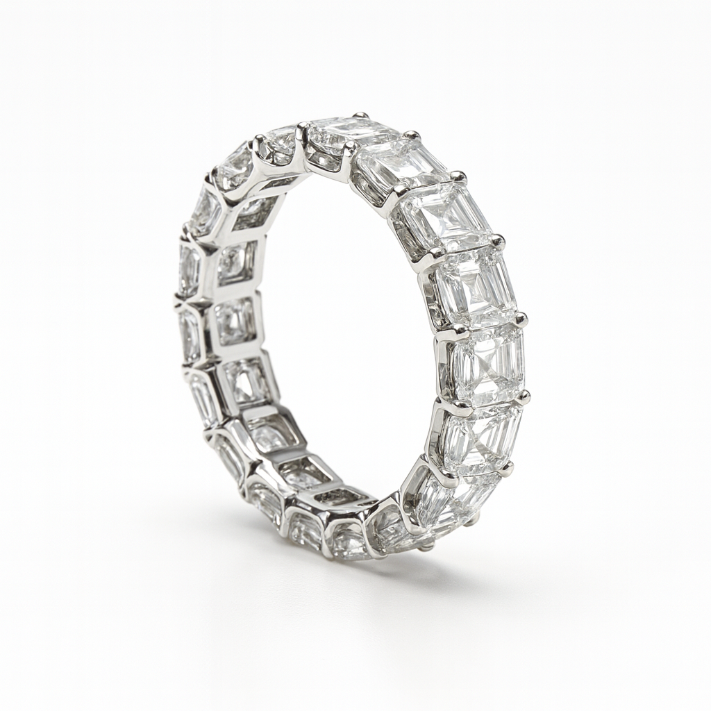 gleam arc band | total 6.02ct natural | 18k white gold
