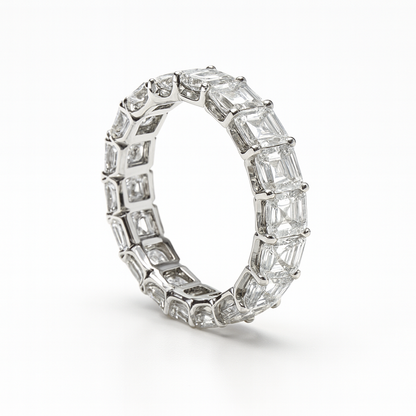 Gleam Arc Band | Total 6.02CT Natural | 18K White Gold