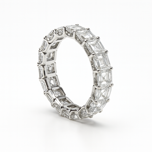 Gleam Arc Band | Total 6.02CT Natural | 18K White Gold