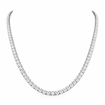 REGALIA | 17.12 Ct Round Diamond Tennis Necklace in 14K White - Lab Grown Diamonds