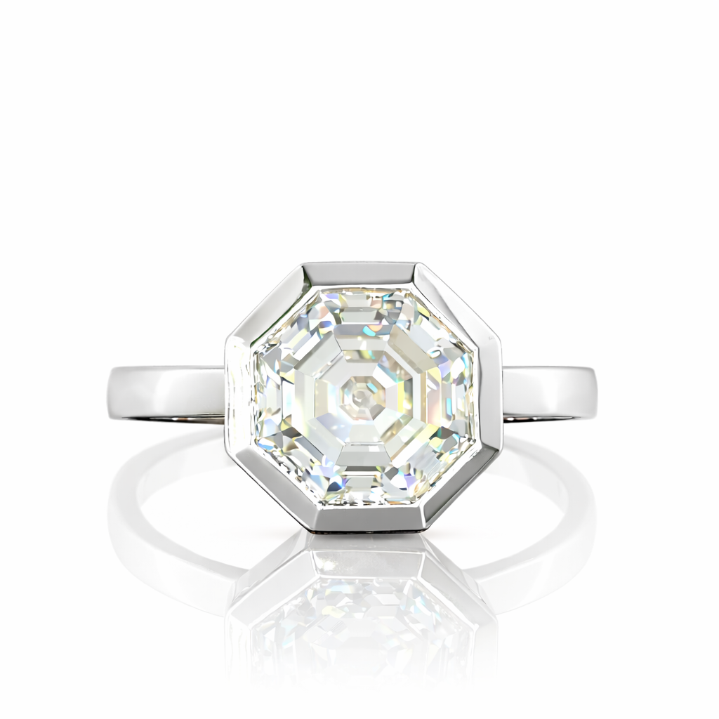 astrid | 3.33 ct octagon diamond solitaire ring in 14k yellow gold - lab grown diamond