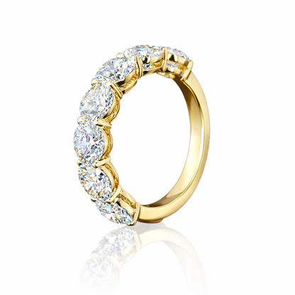 VISAGE | 3.92 CT Round Diamond Half Eternity Band in 14K Yellow Gold - Lab Grown Diamond