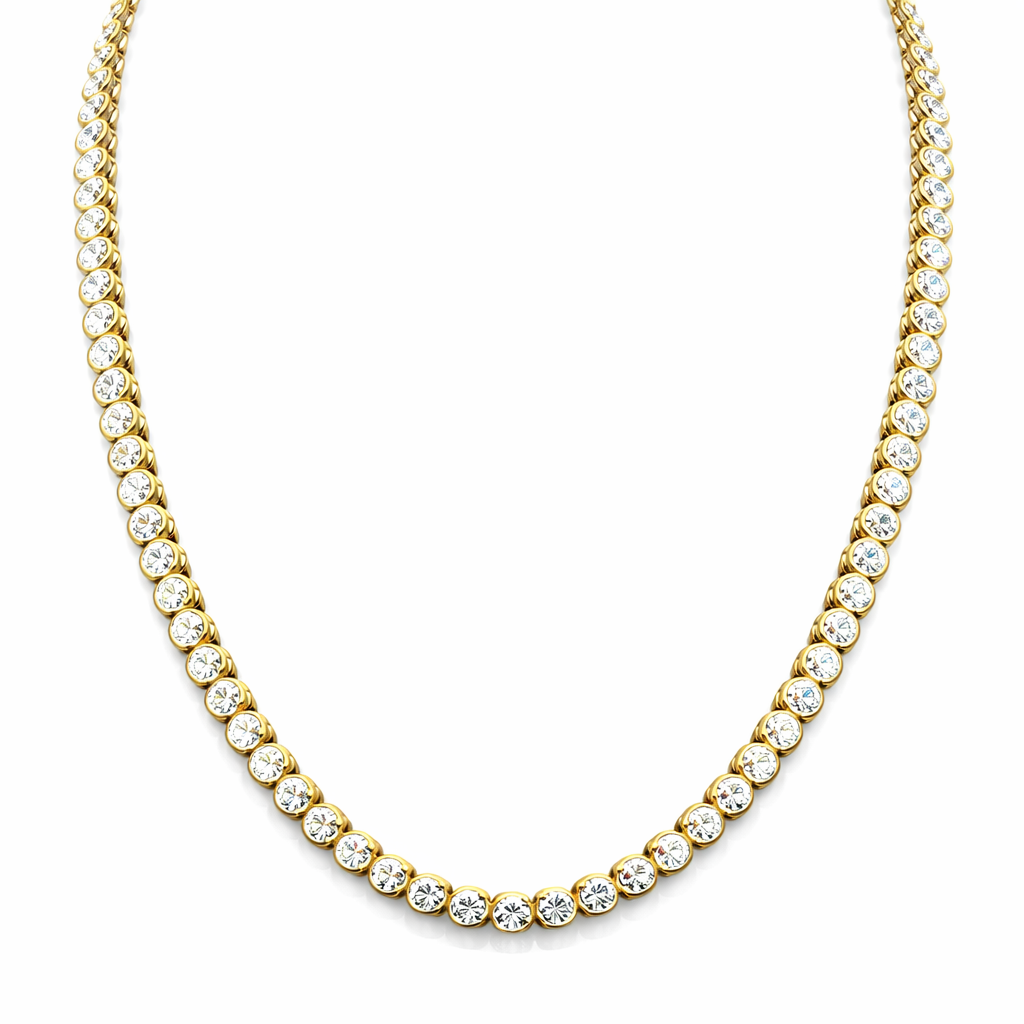 czar | 25.2 ct round diamond tennis necklace in 14k white - lab grown diamonds