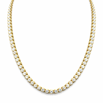 CZAR | 25.2 Ct Round Diamond Tennis Necklace in 14K White - Lab Grown Diamonds