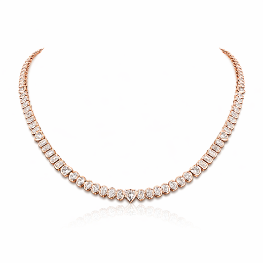 NEXUS | 8 Ct MixedShape Diamond Tennis Necklace in 14K Yellow - Lab Grown Diamond