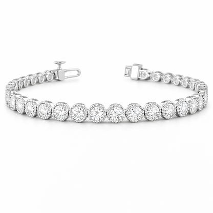 ADELINE | 5.28 Ct Round Diamond Tennis Bracelet in 18K White Gold