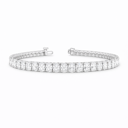 ALBELLE| 5.87 Ct  Oval Diamond Tennis Bracelet in 14K White Gold