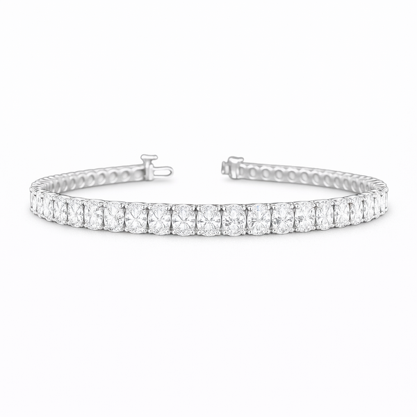 ALBELLE| 5.87 Ct  Oval Diamond Tennis Bracelet in 14K Yellow Gold