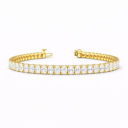 ALBELLE| 5.87 Ct  Oval Diamond Tennis Bracelet in 14K Yellow Gold