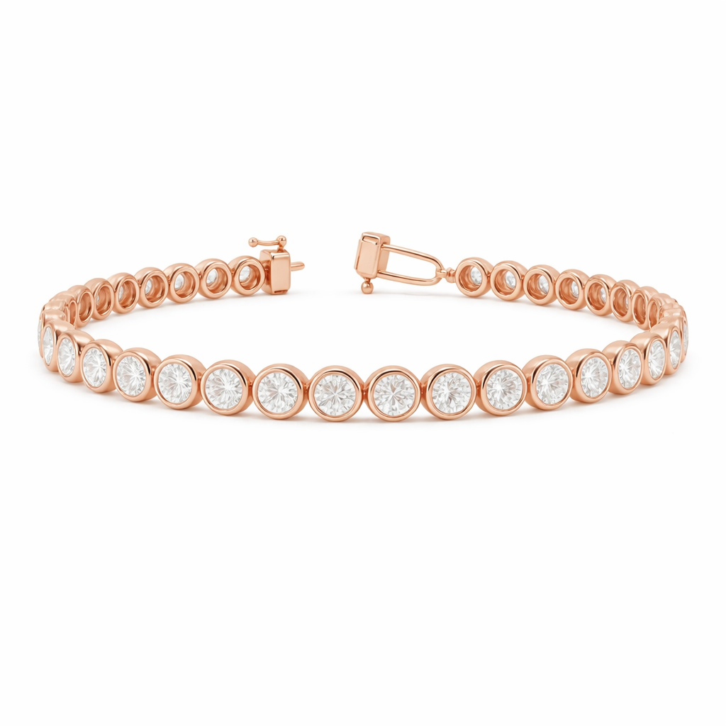 ALISTAIR | 9.19 Ct Round Diamond Tennis Bracelet in 14K Rose Gold