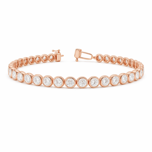 ALISTAIR | 9.19 Ct Round Diamond Tennis Bracelet in 14K Rose Gold