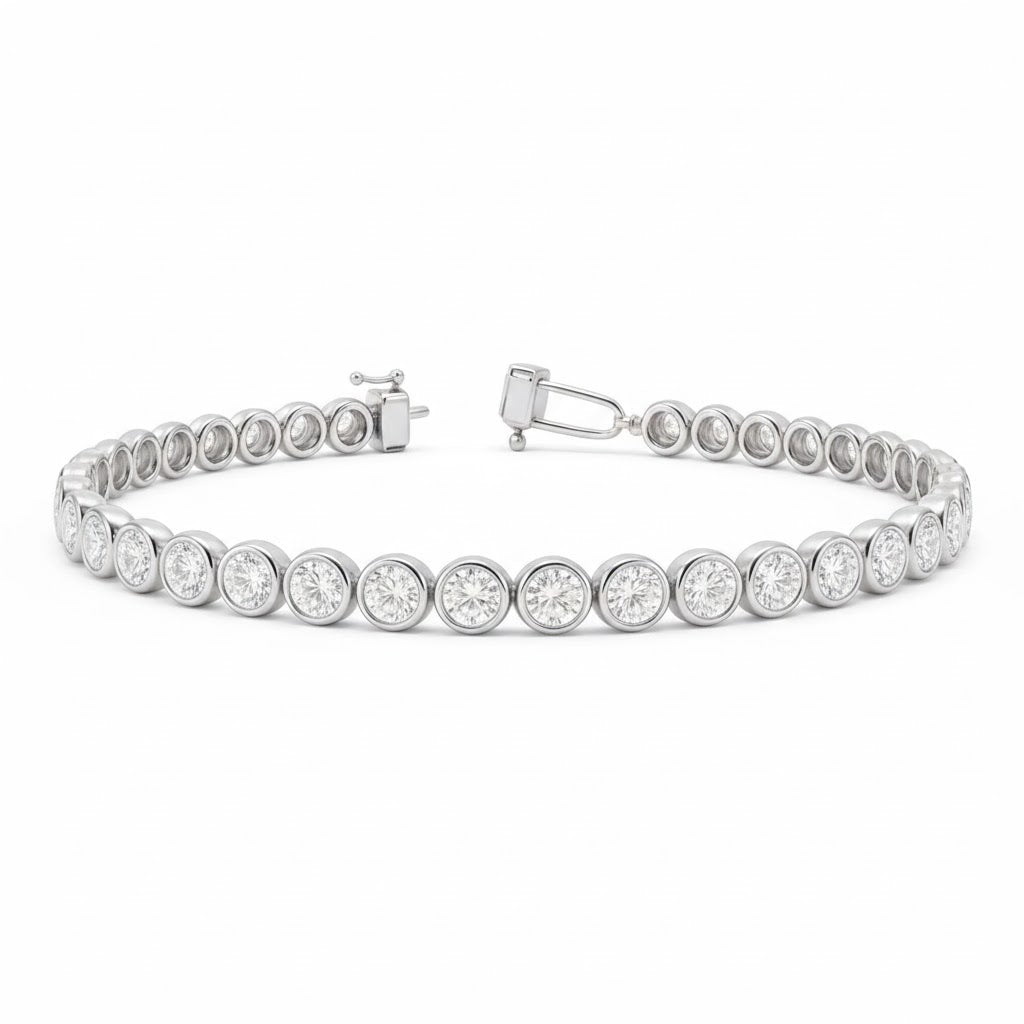 alistair | 9.19 ct round diamond tennis bracelet in 14k white gold