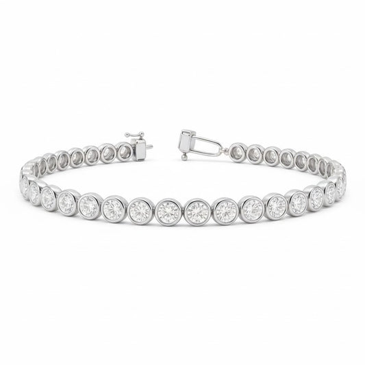 ALISTAIR | 9.19 Ct Round Diamond Tennis Bracelet in 14K White Gold