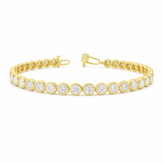 ALISTAIR | 9.19 Ct Round Diamond Tennis Bracelet in 14K Yellow Gold