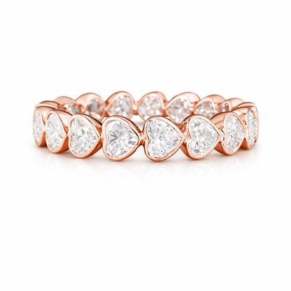 AMANTE 2.42 Ct Heart Eternity Band 14K Rose Gold Diamond