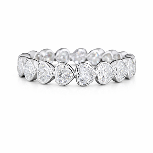 AMANTE 2.42 Ct Heart Eternity Band 14K White Gold Diamond