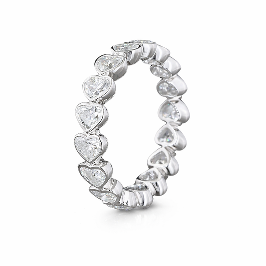 AMANTE 2.42 Ct Heart Eternity Band 14K White Gold Diamond