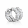AMELIE | 5.22 Ct Emerald Diamond Huggies Earrings in 14K White Gold - lab Grown Diamond