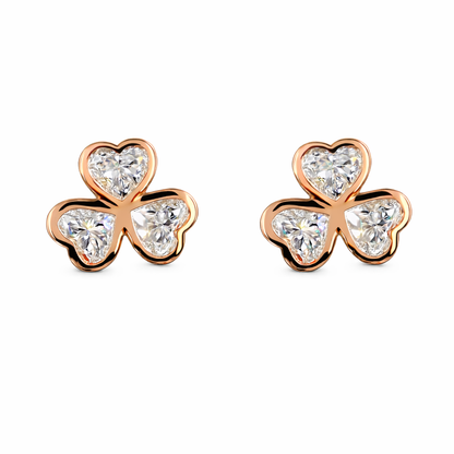 AMORA | 2.07 Ct Heart Diamond Stud Earrings in 14K Rose Gold