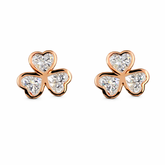 AMORA | 2.07 Ct Heart Diamond Stud Earrings in 14K Rose Gold