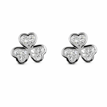 AMORA | 2.07 Ct Heart Diamond Stud Earrings in 14K White Gold
