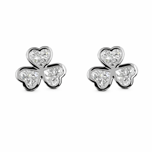 AMORA | 2.07 Ct Heart Diamond Stud Earrings in 14K White Gold