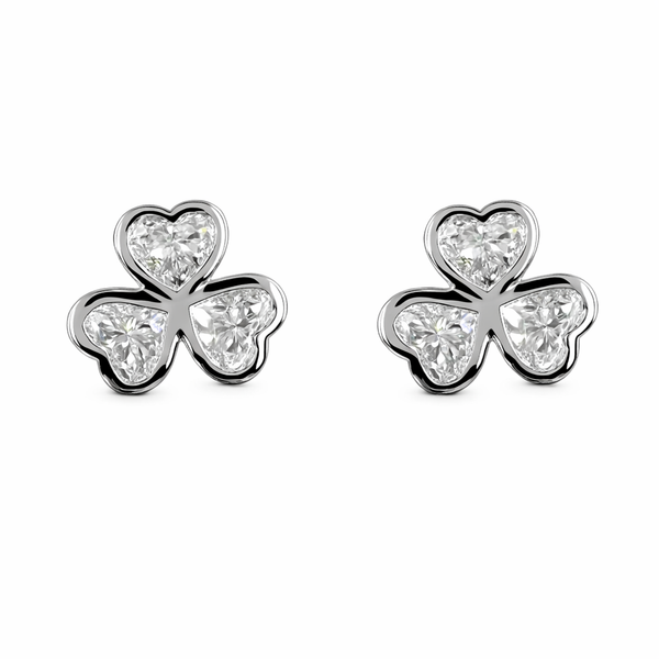 AMORA | 2.07 Ct Heart Diamond Stud Earrings in 14K White Gold - Lab Grown Diamond