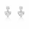 AMORA BELLE | 4.02 Ct Heart Shape Hanging Earring in 14K WHITE GOLD - Lab Grown Diamond