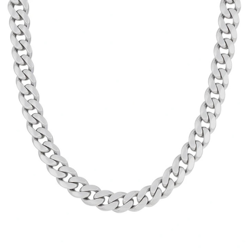 amulet | 201.80gm curb chain in 14k white gold - lab grown diamond