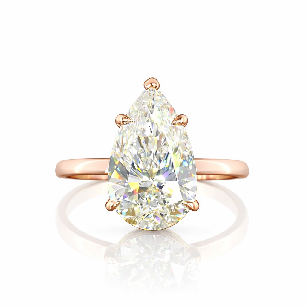 anastasia | 3.15 ct pear diamond solitaire ring in 14k rose gold - lab grown diamond