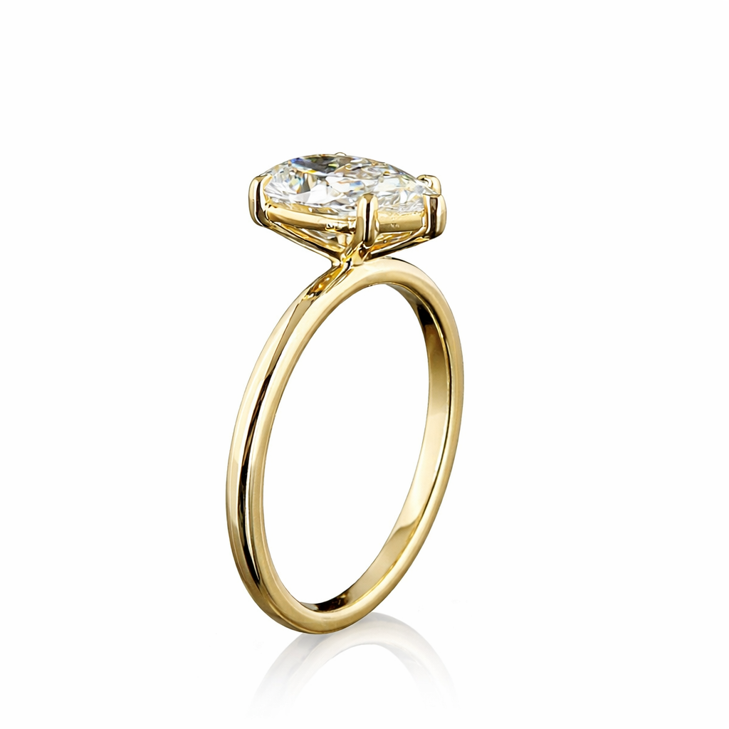 anastasia | 3.15 ct pear diamond solitaire ring in 14k yellow gold - lab grown diamond