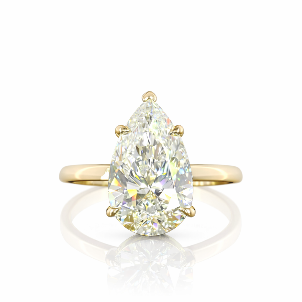 anastasia | 3.15 ct pear diamond solitaire ring in 14k yellow gold - lab grown diamond