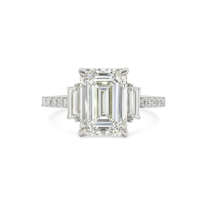 APEX Emerald Diamond Hidden Halo Ring | 3.38 cts | Platinum