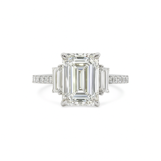 APEX Emerald Diamond Hidden Halo Ring | 3.38 cts | Platinum