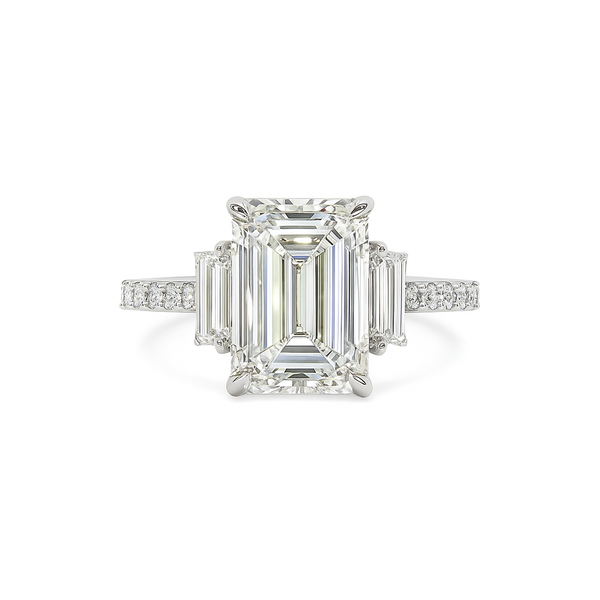 APEX Emerald Diamond Hidden Halo Ring | 3.38 cts | Platinum
