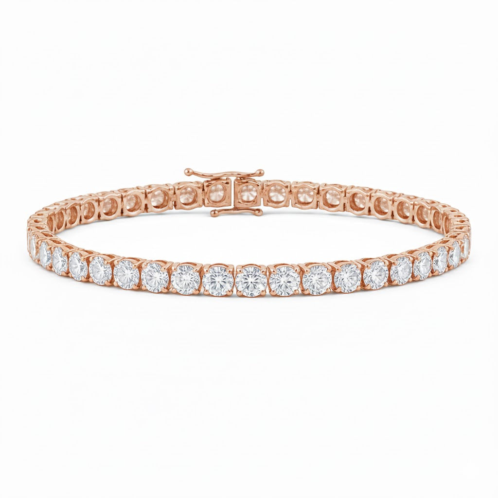 apollo | 8.57 ct round diamond tennis bracelet in 14k white gold