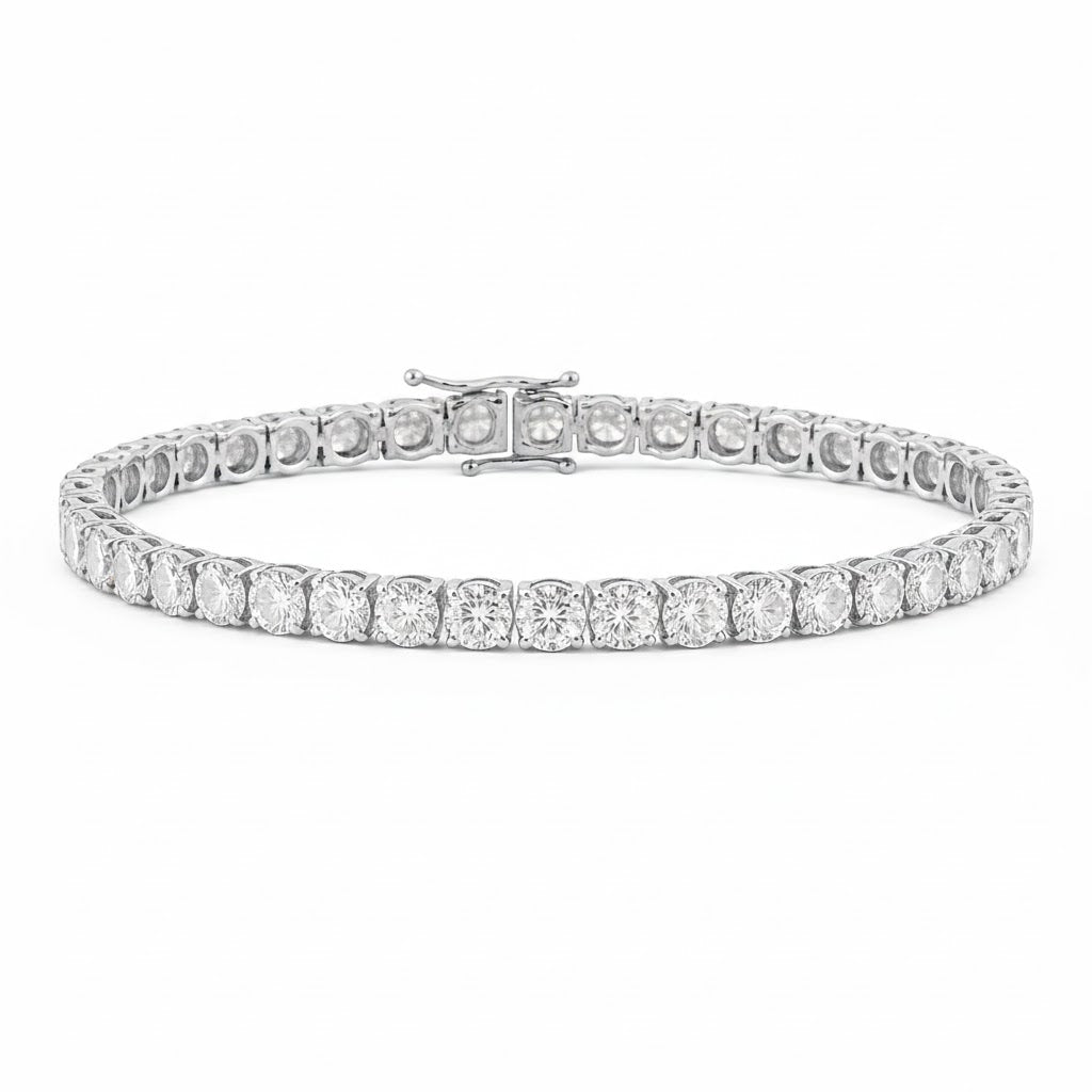 apollo | 8.57 ct round diamond tennis bracelet in 14k white gold