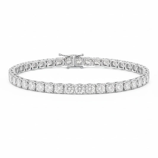 APOLLO | 8.57 Ct Round Diamond Tennis Bracelet in 14K White Gold