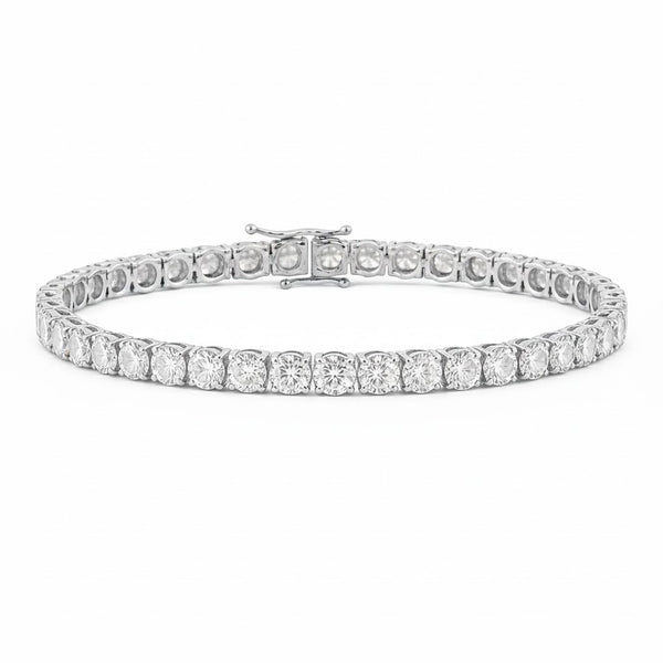 APOLLO | 8.57 Ct Round Diamond Tennis Bracelet in 14K White Gold