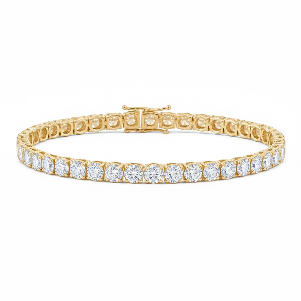 apollo | 8.57 ct round diamond tennis bracelet in 14k white gold
