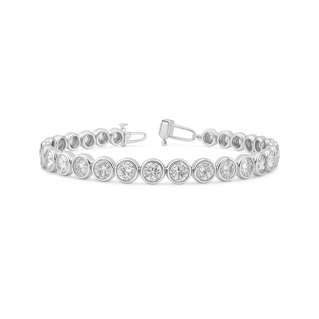 arctic | 6.76 ct round diamond tennis bracelet in 14k white - lab grown diamond