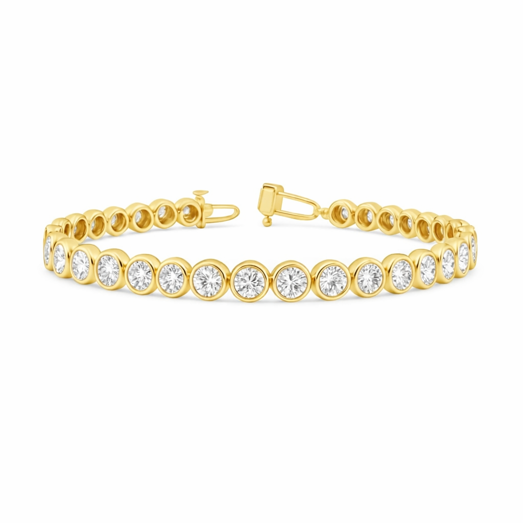arctic | 6.76 ct round diamond tennis bracelet in 14k white - lab grown diamond